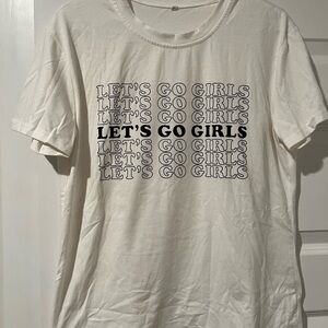 White 'Let's Go Girls' Graphic T-Shirt
